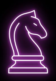 Outline drawing of a right-facing chess knight